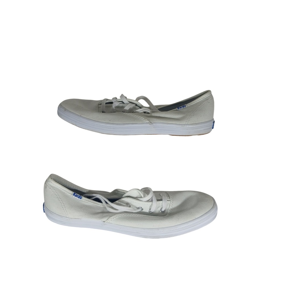Keds Canvas Sneakers 8.5 White Low Top Dream Foam Minimalist Preppy WF34000